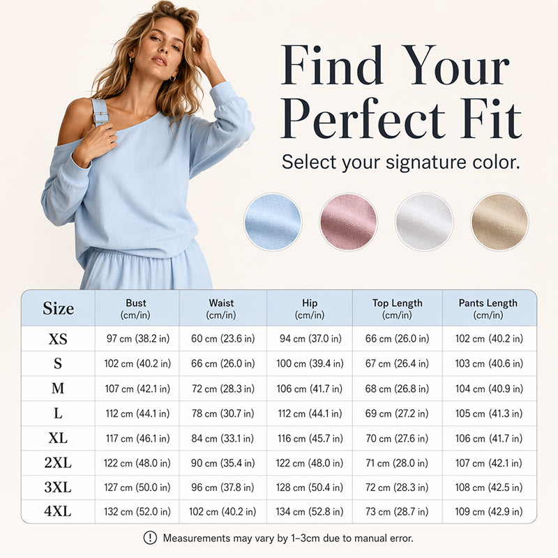 ✨Elegantes Set aus One-Shoulder-Oberteil und Hose mit weitem Bein für Damen