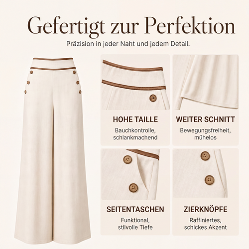 Damen-Hochweitbund-Hosen mit kontrastierenden Besätzen