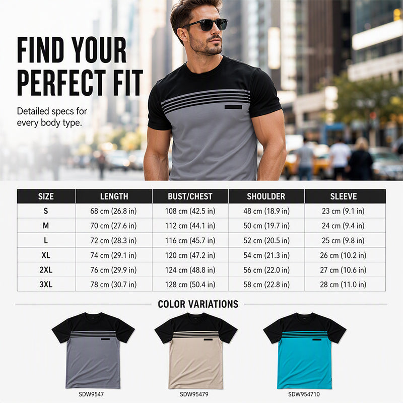 Herren Lässiges Bedrucktes Kurzarm Rundhals T-Shirt