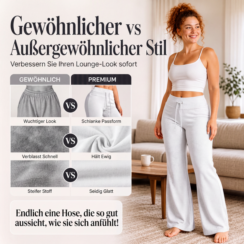 Hochbundhosen für Damen im Schlaghosen-Stil