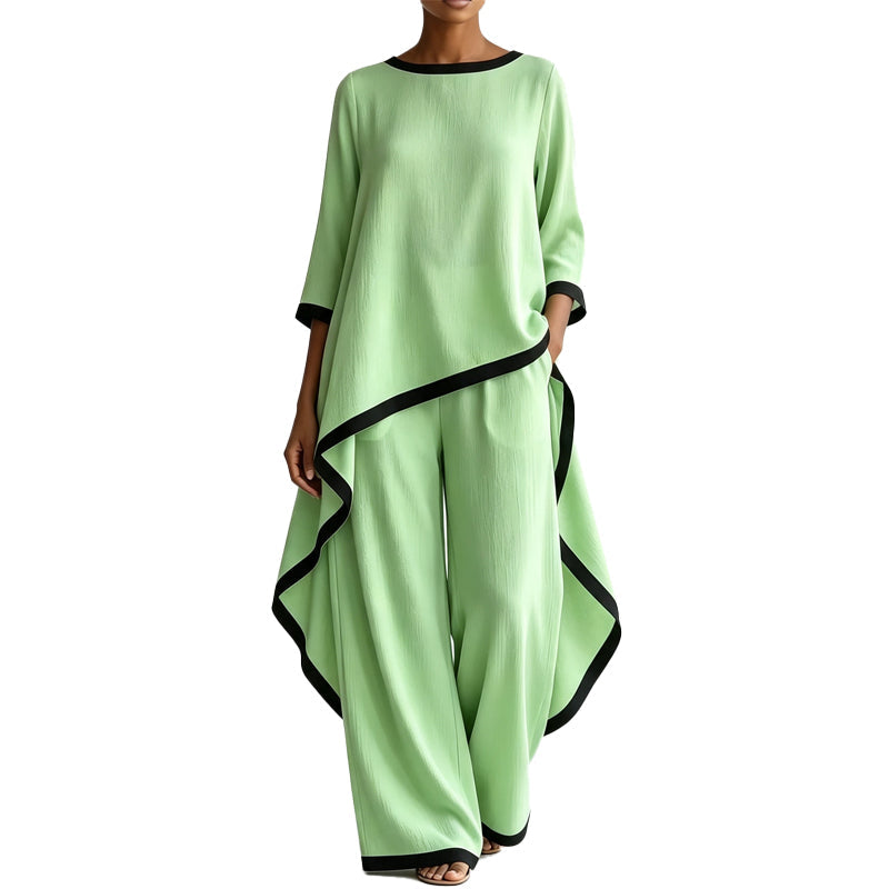 Zweiteiler für Damen: Lässige Tunika und Hose mit weitem Bein